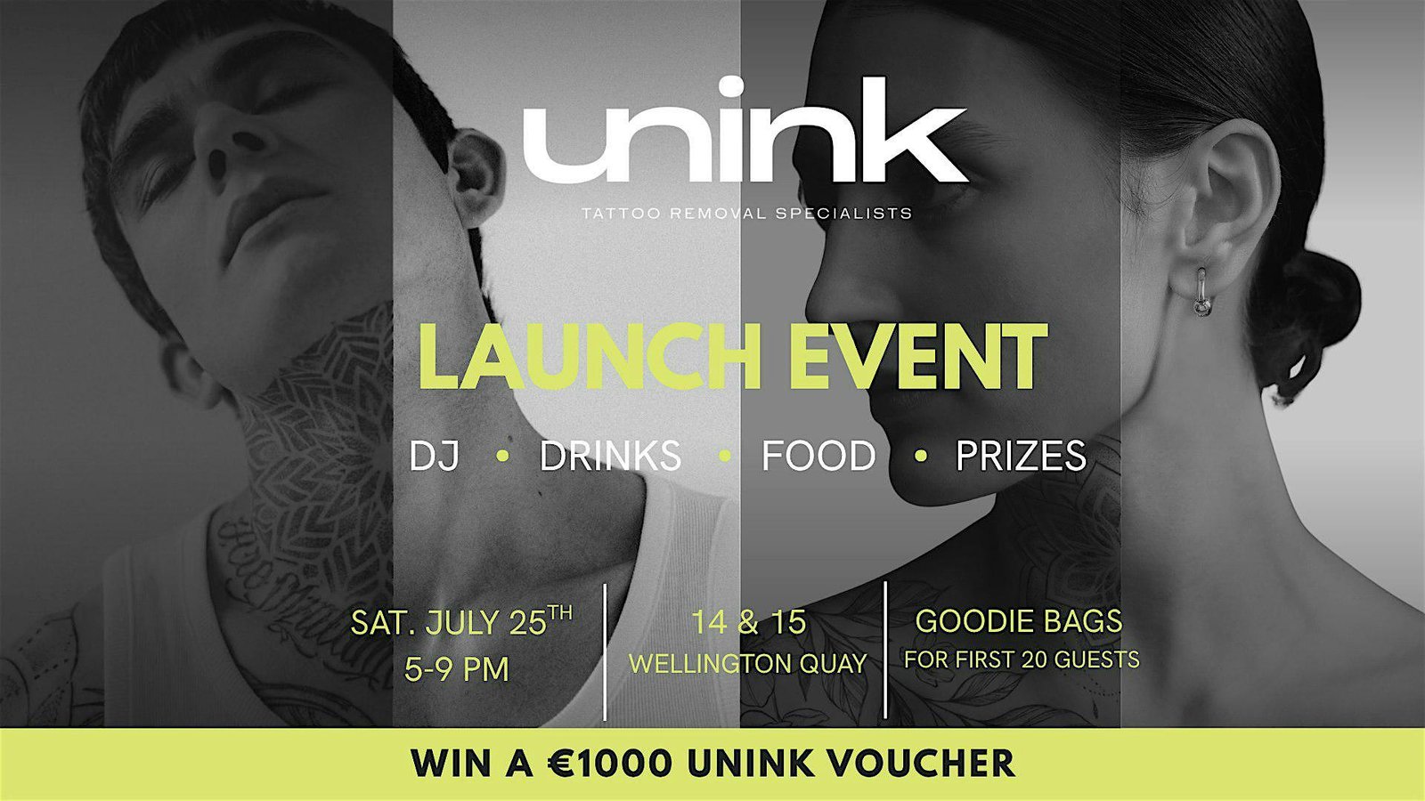 UNINK Launch Party | Free Drinks, DJ, Prizes & Tattoo Makeovers