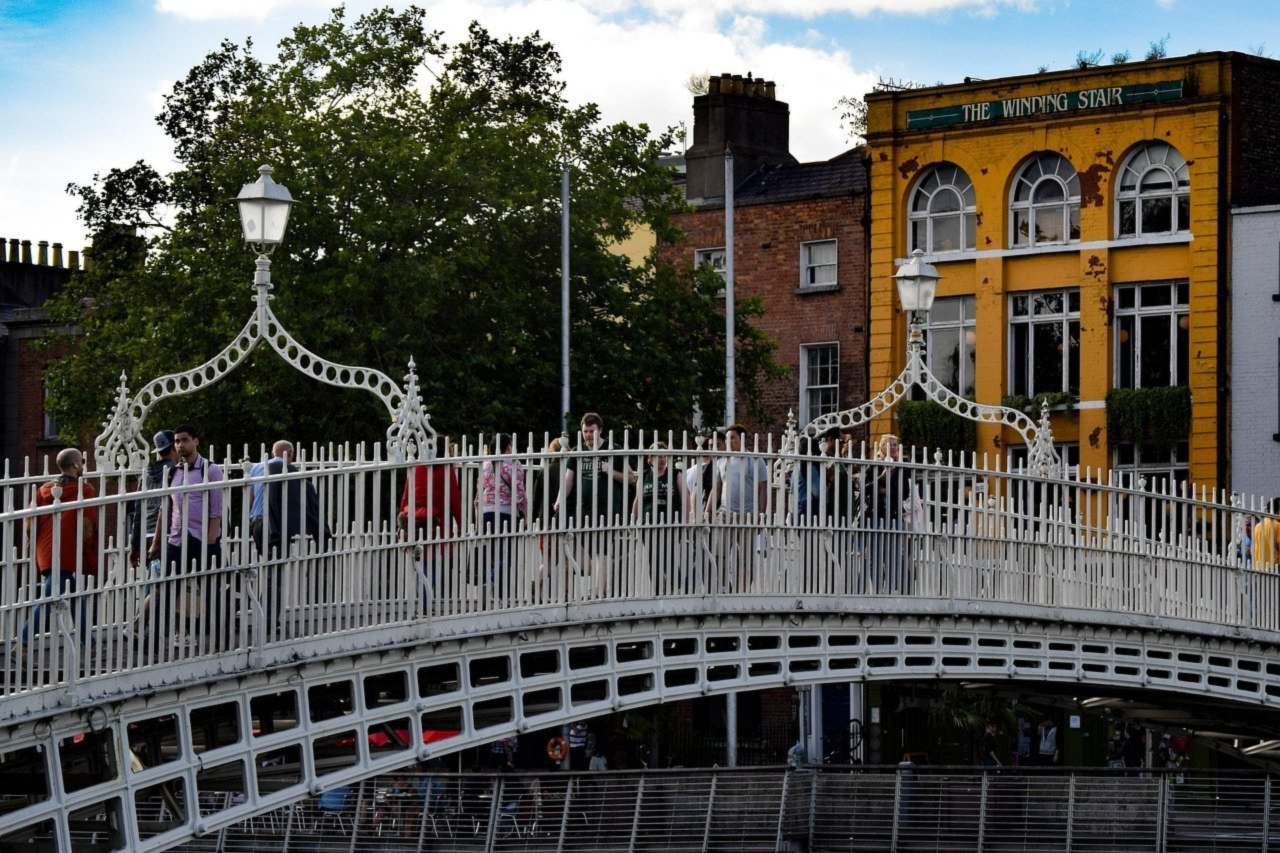 Ha'penny Bridge over the River Liffey in Dublin